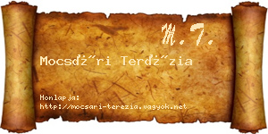 Mocsári Terézia névjegykártya